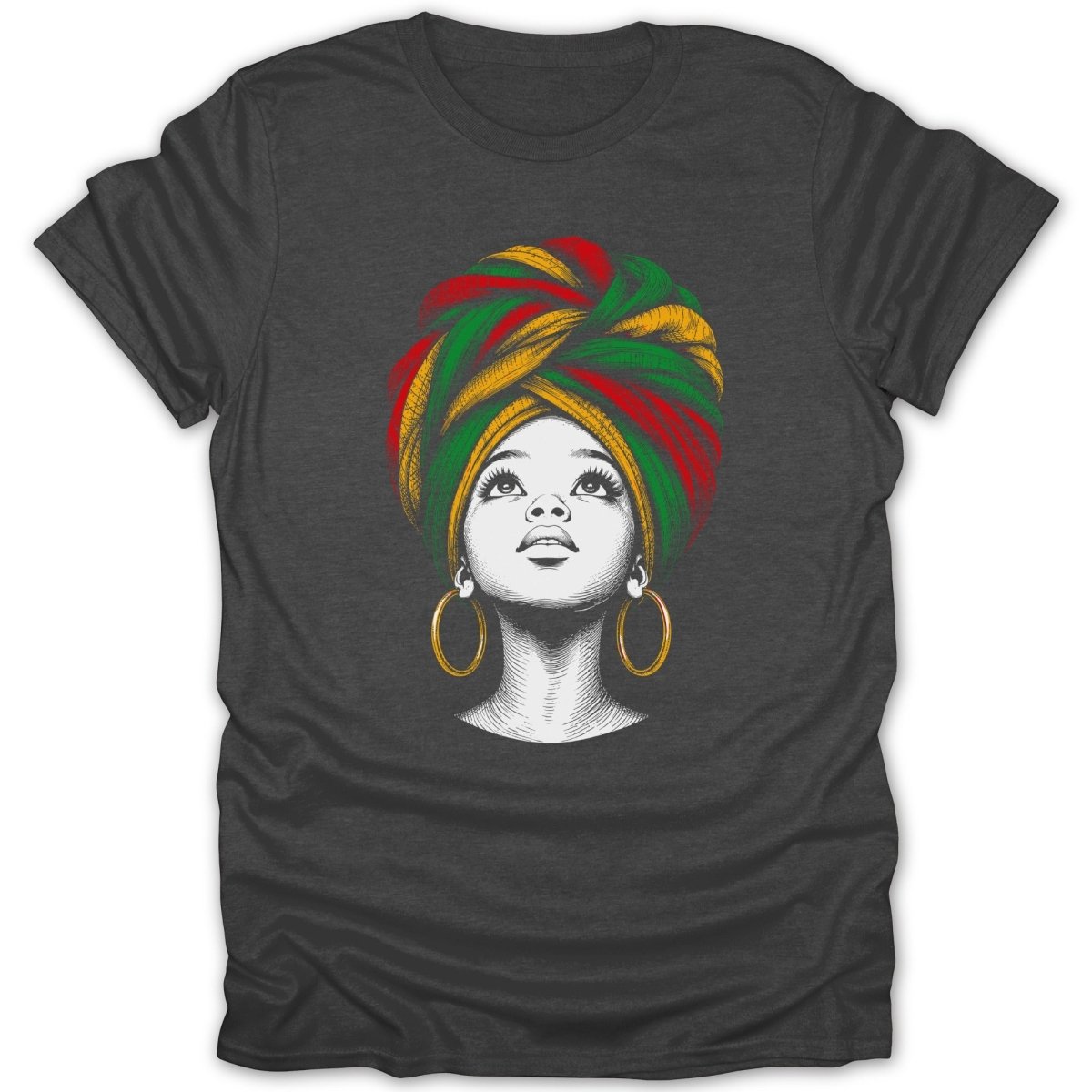 Juneteenth Afro Girl Headwrap Tee - Zion Threadz