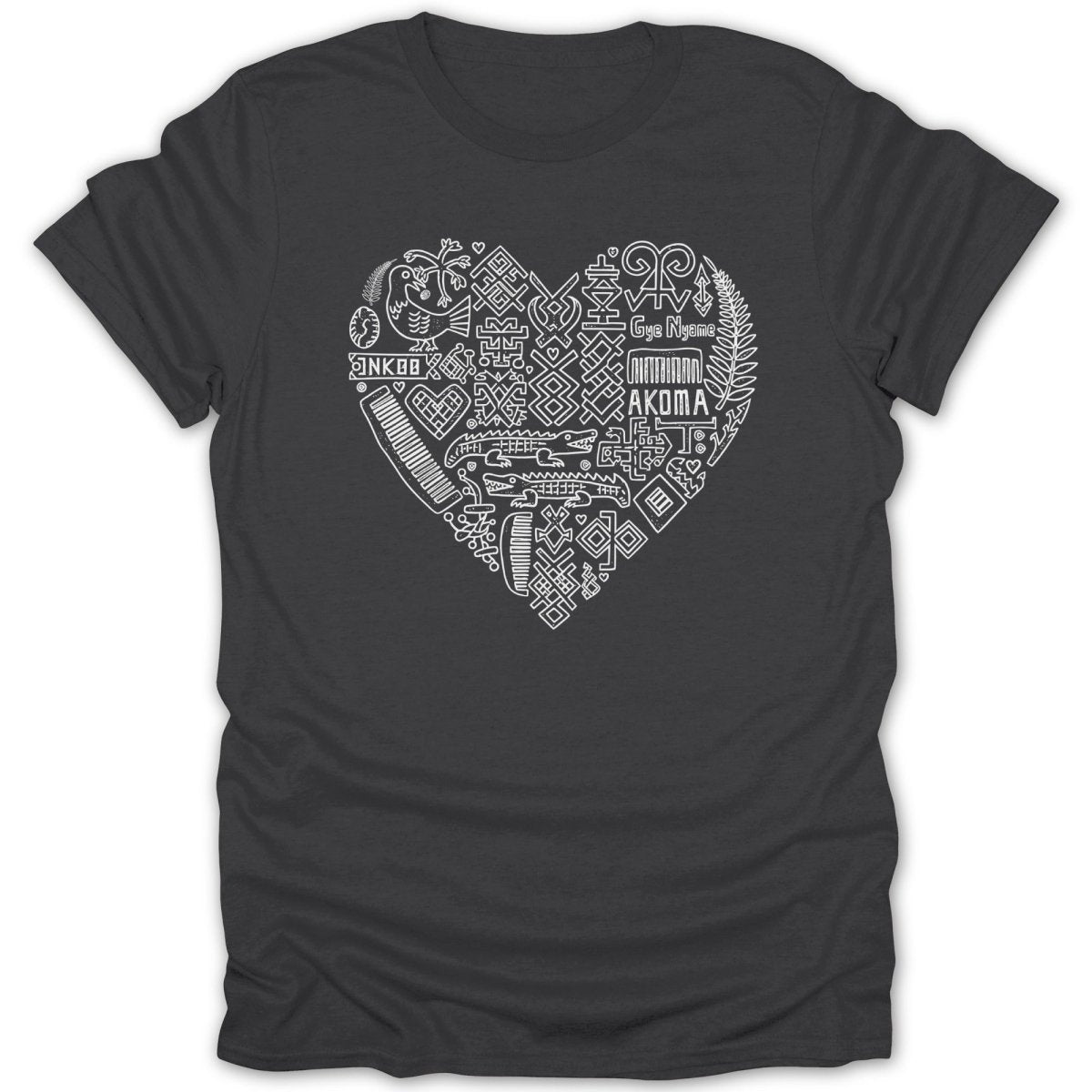 Adinkra Symbols Heart Tee - Zion Threadz
