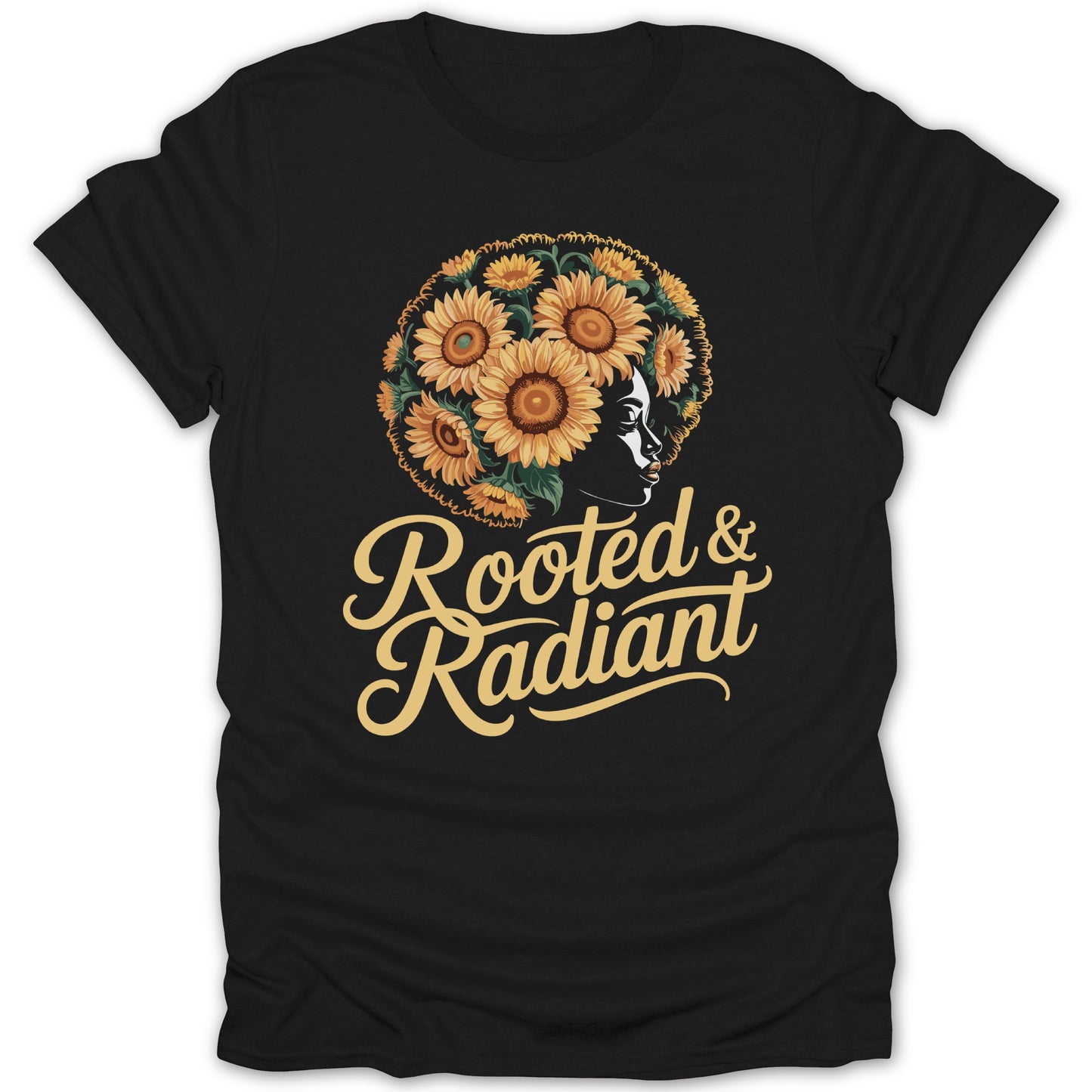 Rooted and Radiant Graphic Tee Shirt with Sunflowers