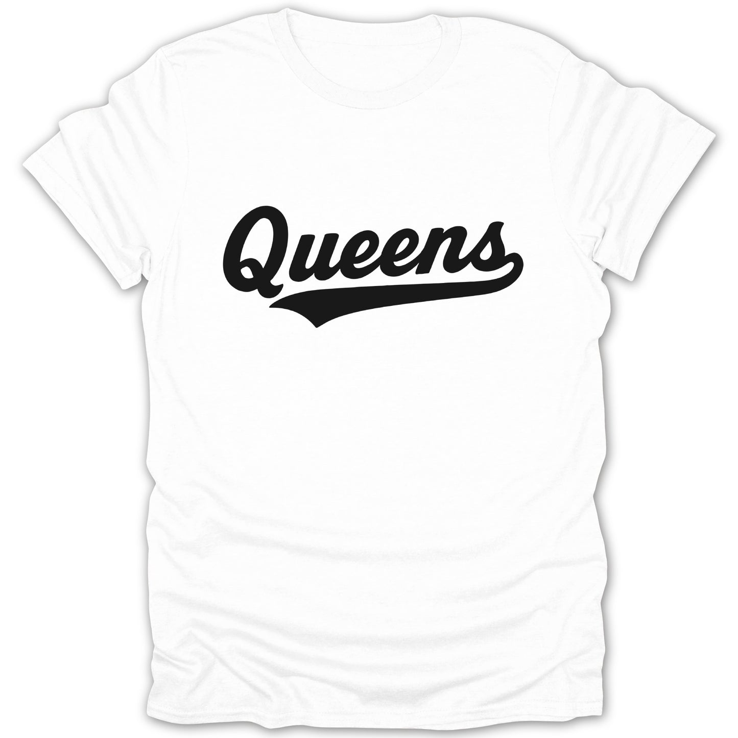 Queens White T-Shirt Retro Style Classic Tee Shirt product type