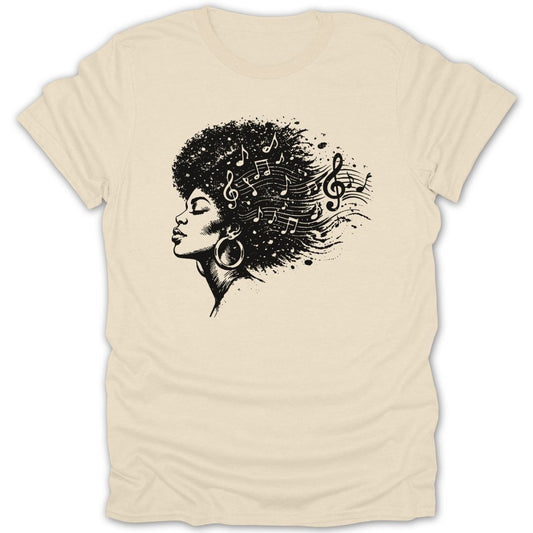 Afro Girl Music Notes Tee - Zion Threadz