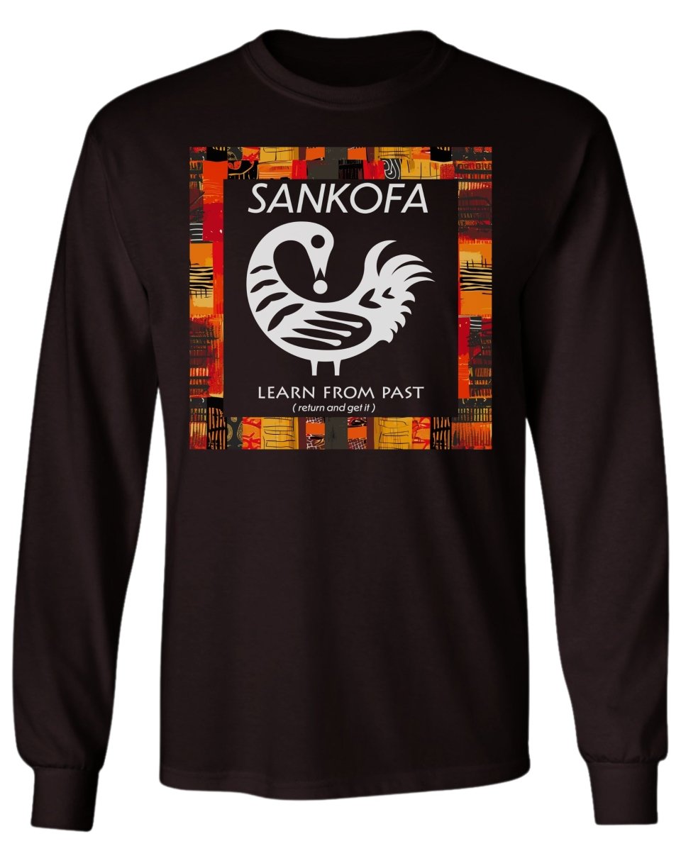 Adinkra Sankofa Color Pattern Long Sleeve Tee - Zion Threadz