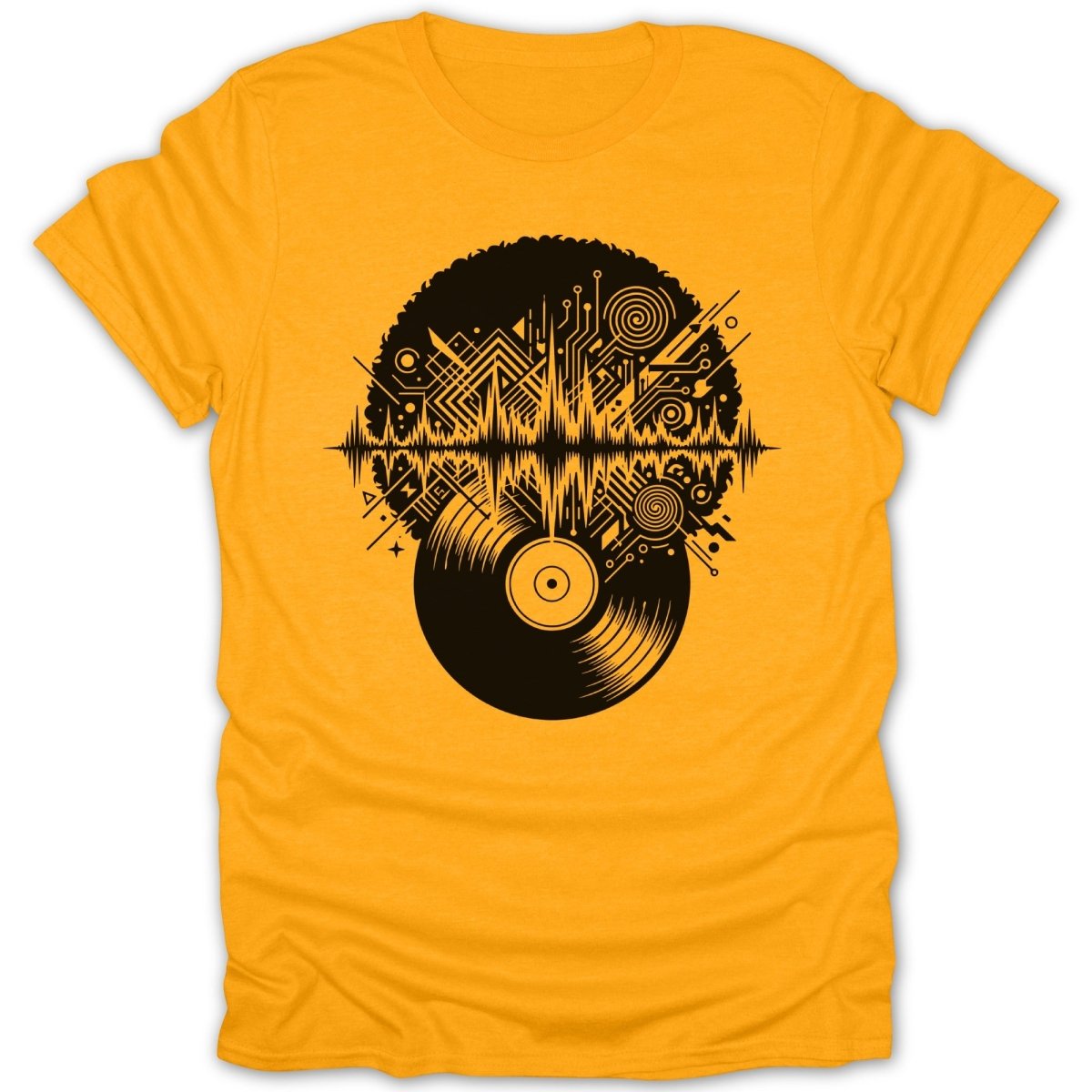 Vinyl Record Afro Fusion Design Tee - Zion Threadz