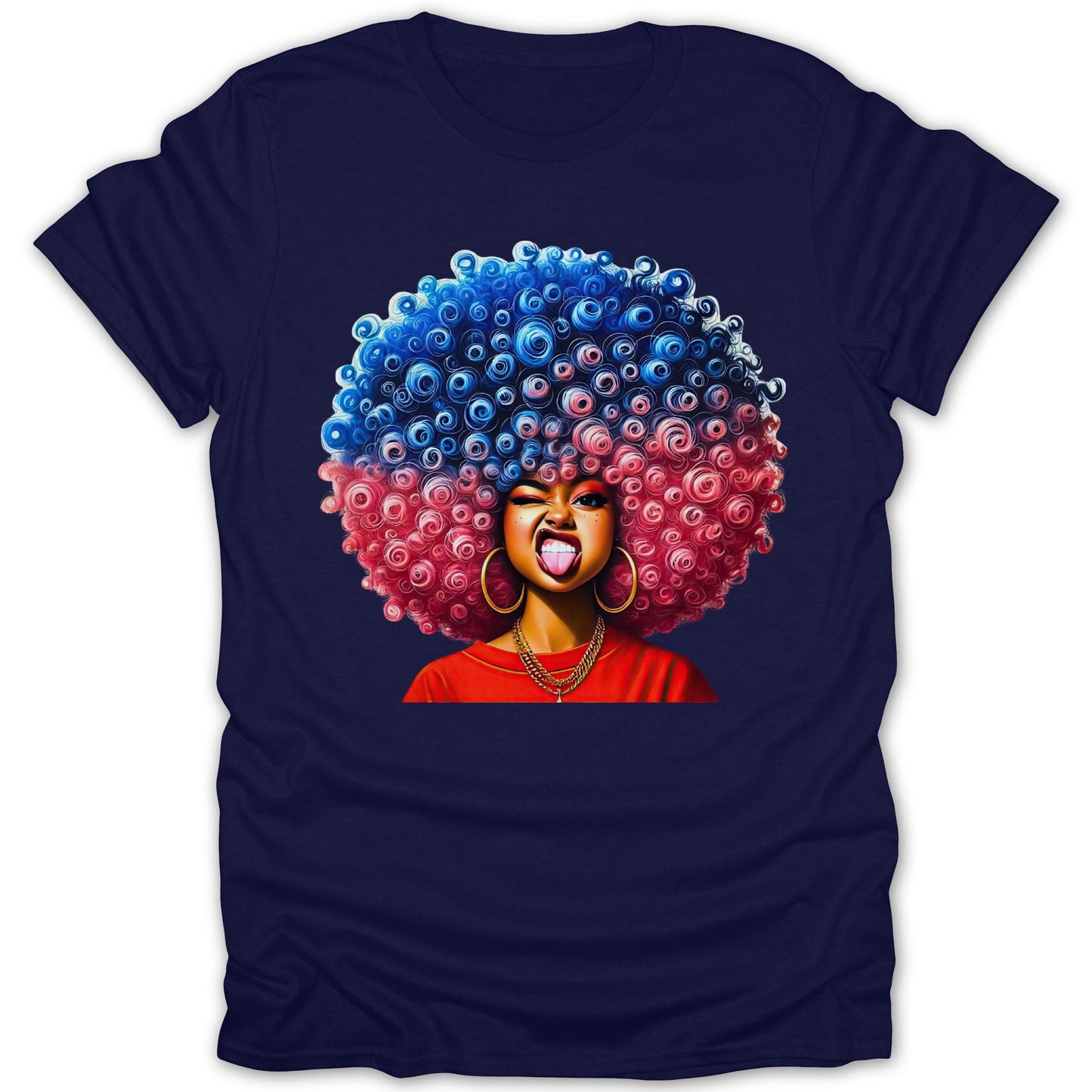 Funky Colorful Afro Art Graphic T-shirt product type