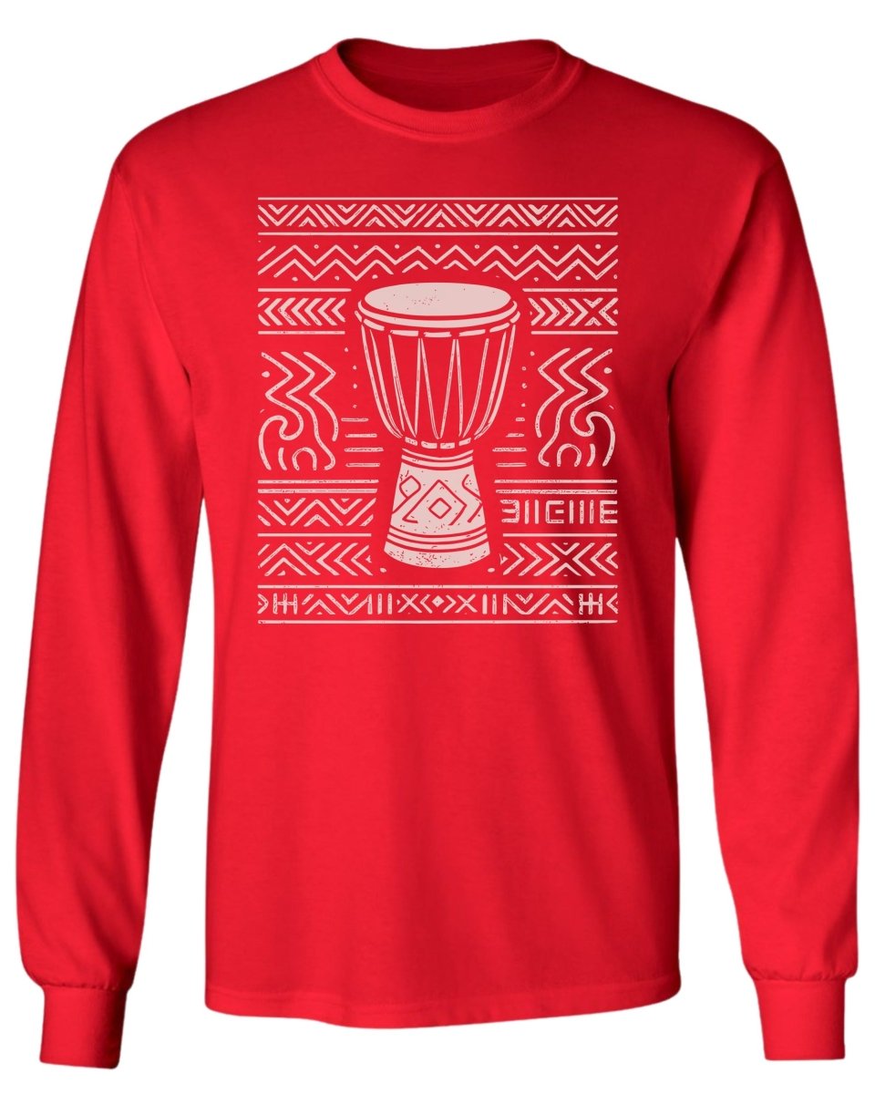 Tribal Drum Pattern Long Sleeve Tee - Zion Threadz