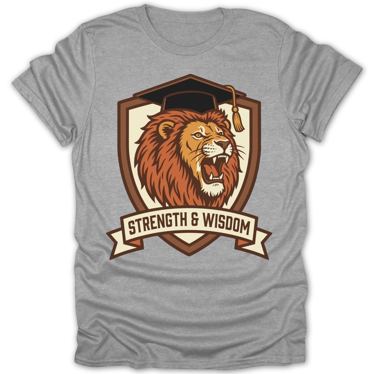 Strength Wisdom Lion Graduation Tee - Zion Threadz