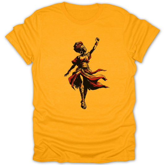 Powerful Woman with Raised Fist Design T-Shirt