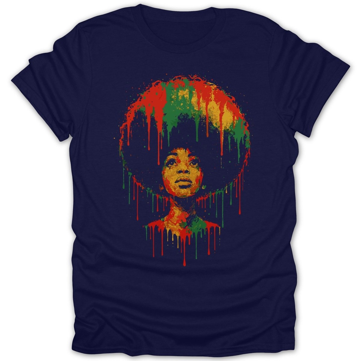 Afro Girl Paint Drip Tee - Zion Threadz