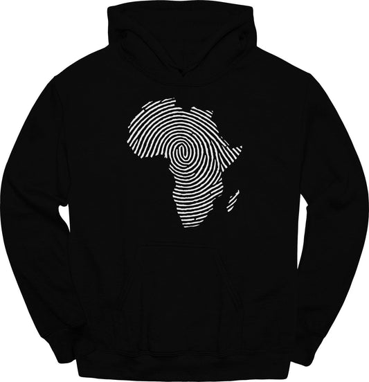 Africa Fingerprint BW Hoodie - Zion Threadz