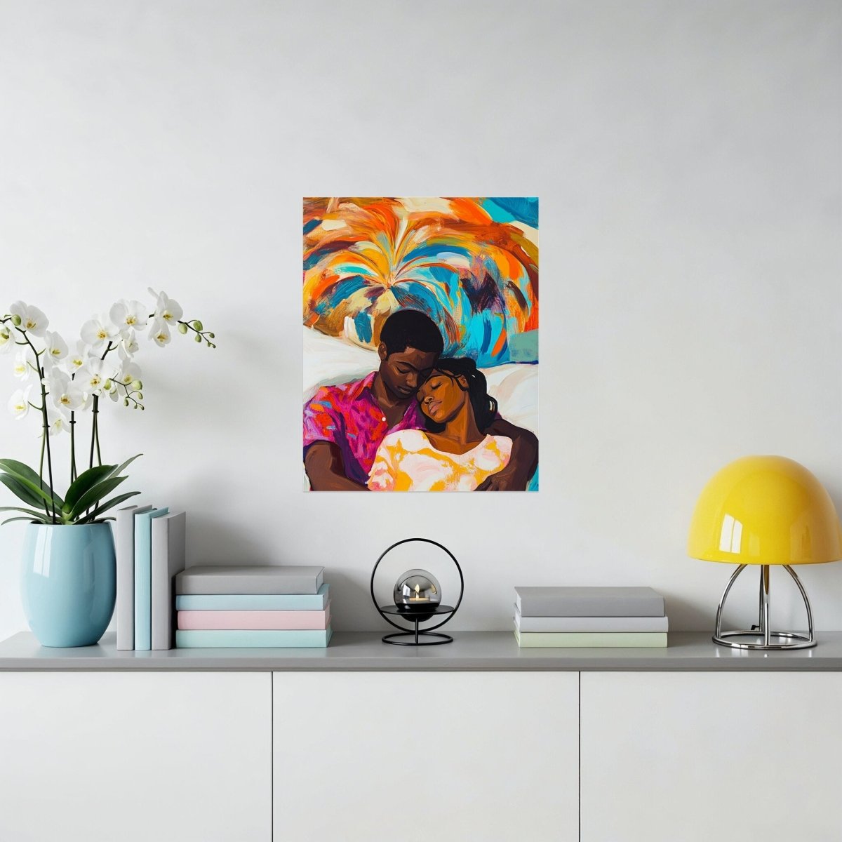 Embracing Love Captured in Paint Beautiful Poster - Zion Threadz