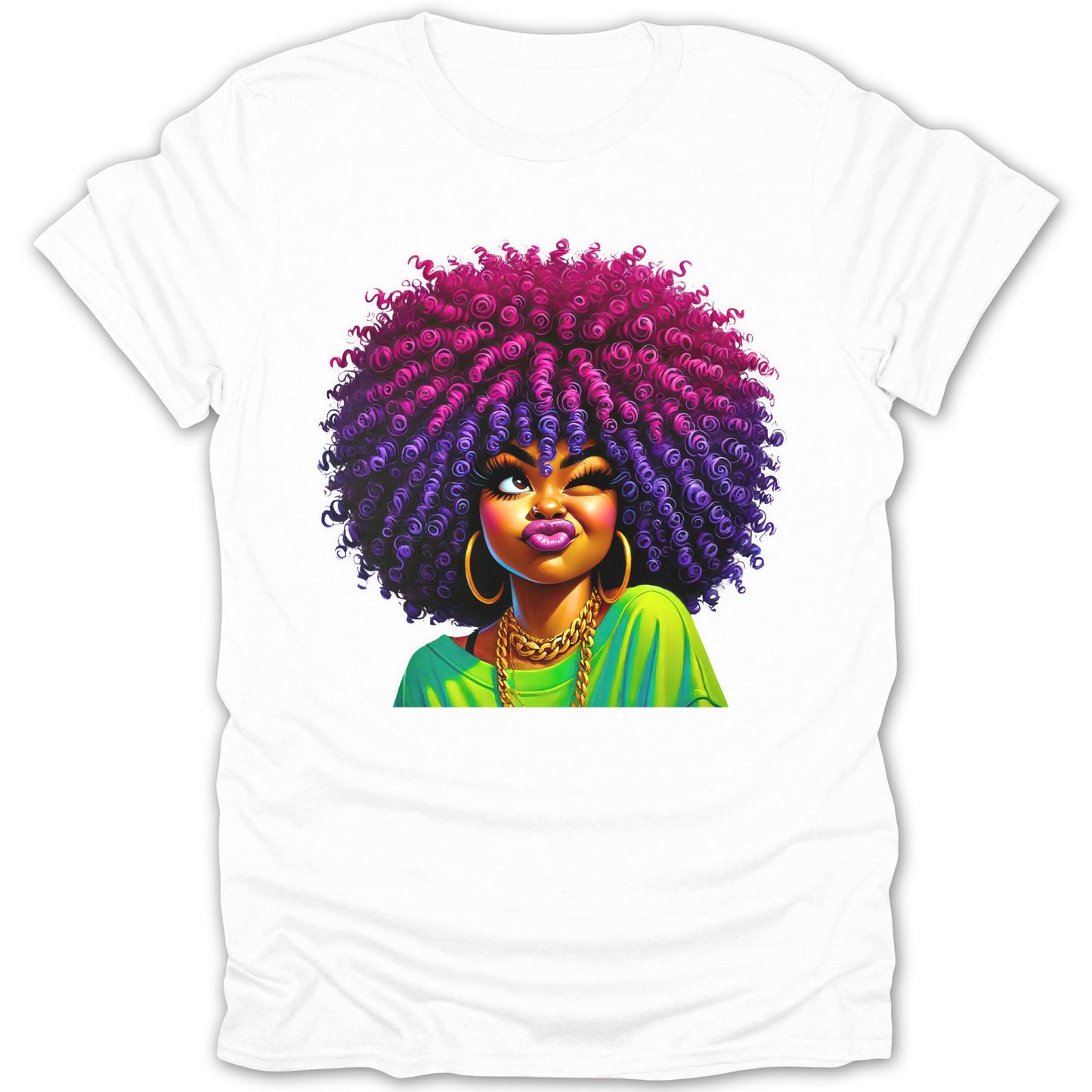 Vibrant Afro Hair Art on Stylish Graphic Tee product