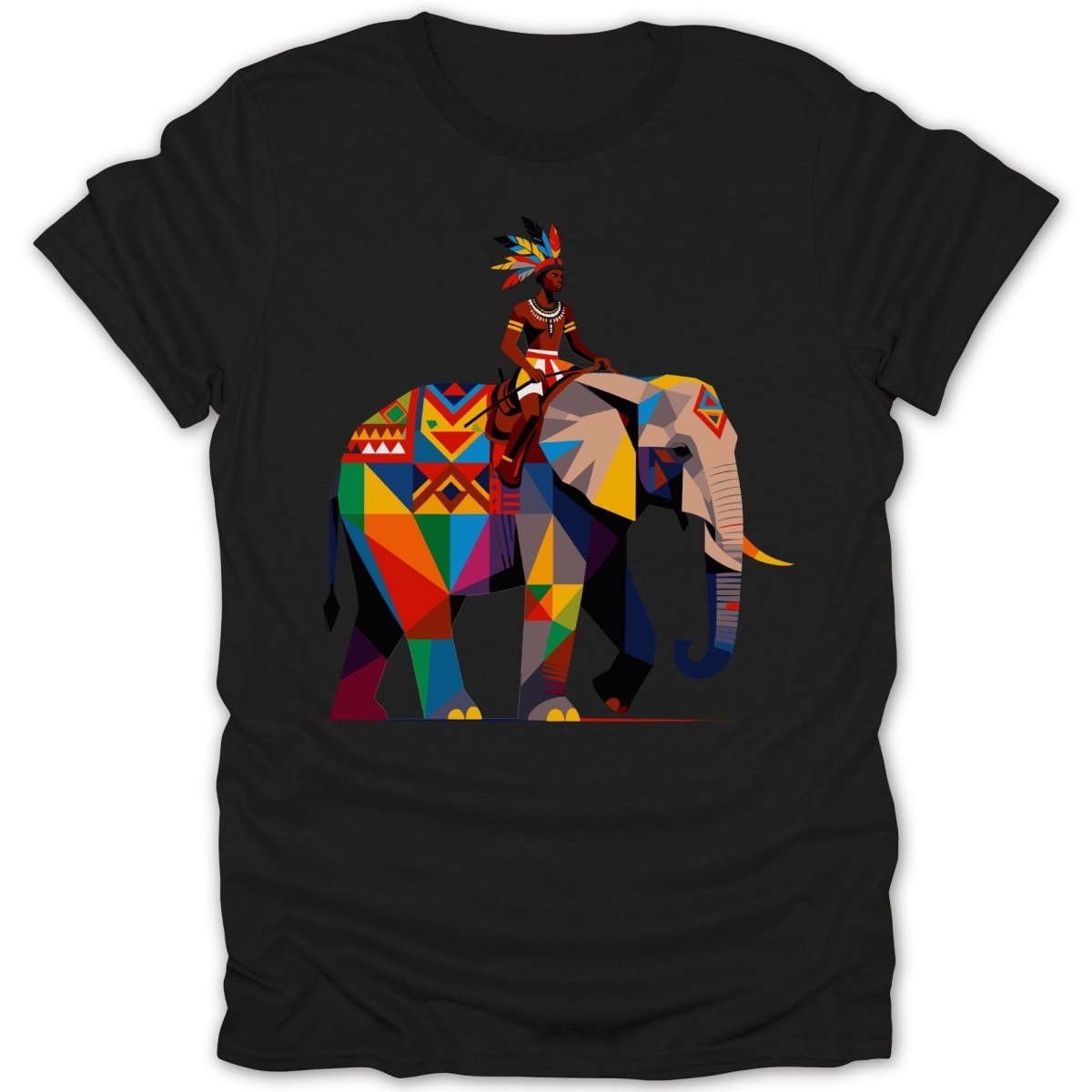 Colorful Tribal Elephant With Rider Tee - Zion Threadz