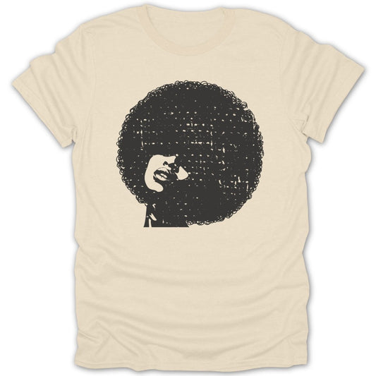 Afro Woman Retro Distressed Tee - Zion Threadz