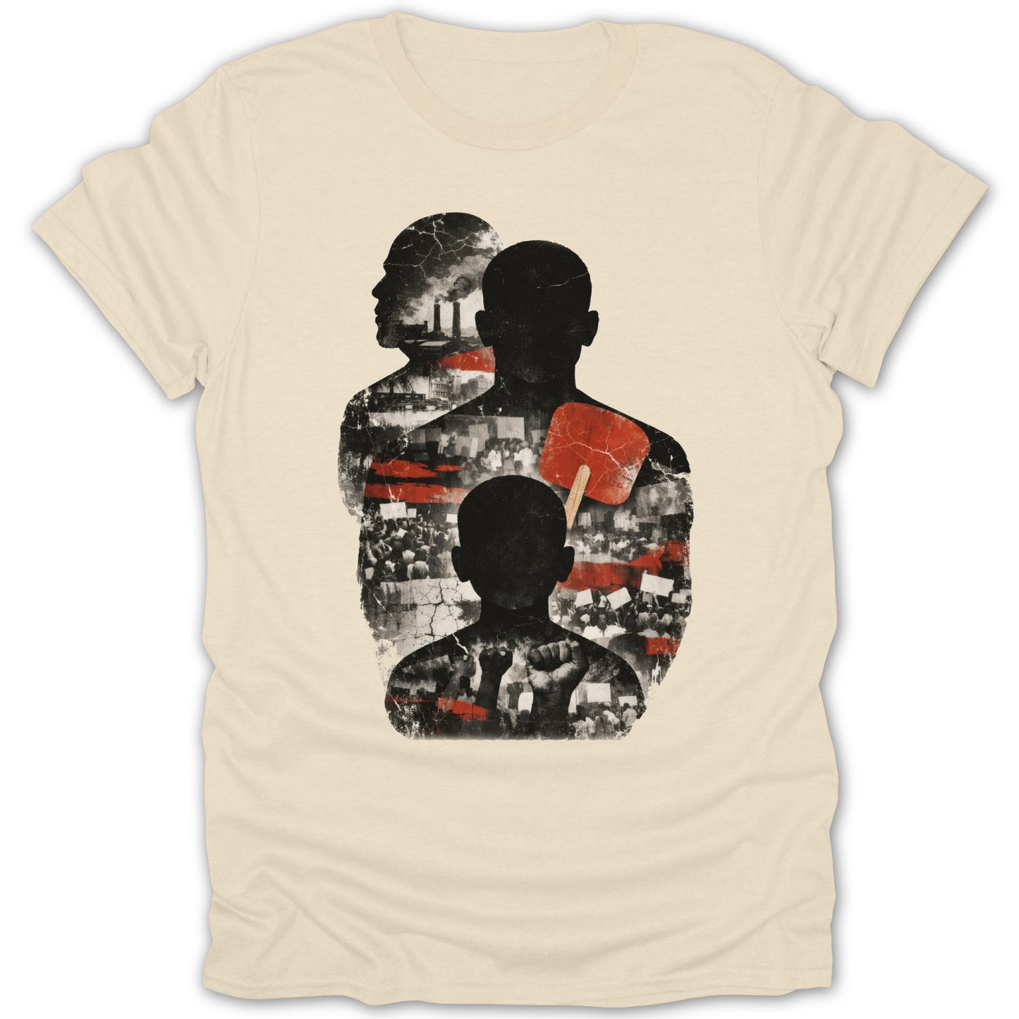 Silhouettes with Collage Design Graphics T-Shirt