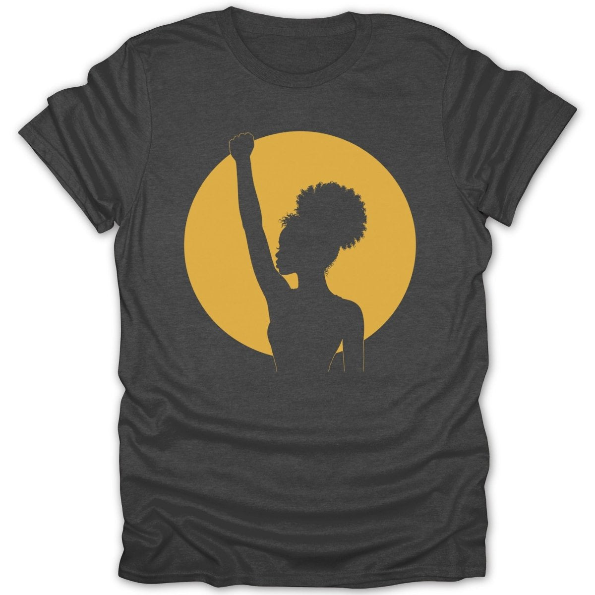 Black Woman Raised Fist Silhouette Tee - Zion Threadz