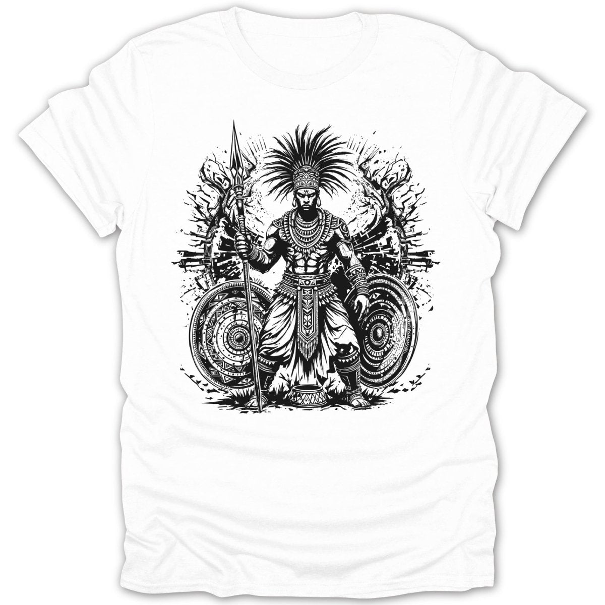 African Warrior Spear and Shield Tee - Zion Threadz