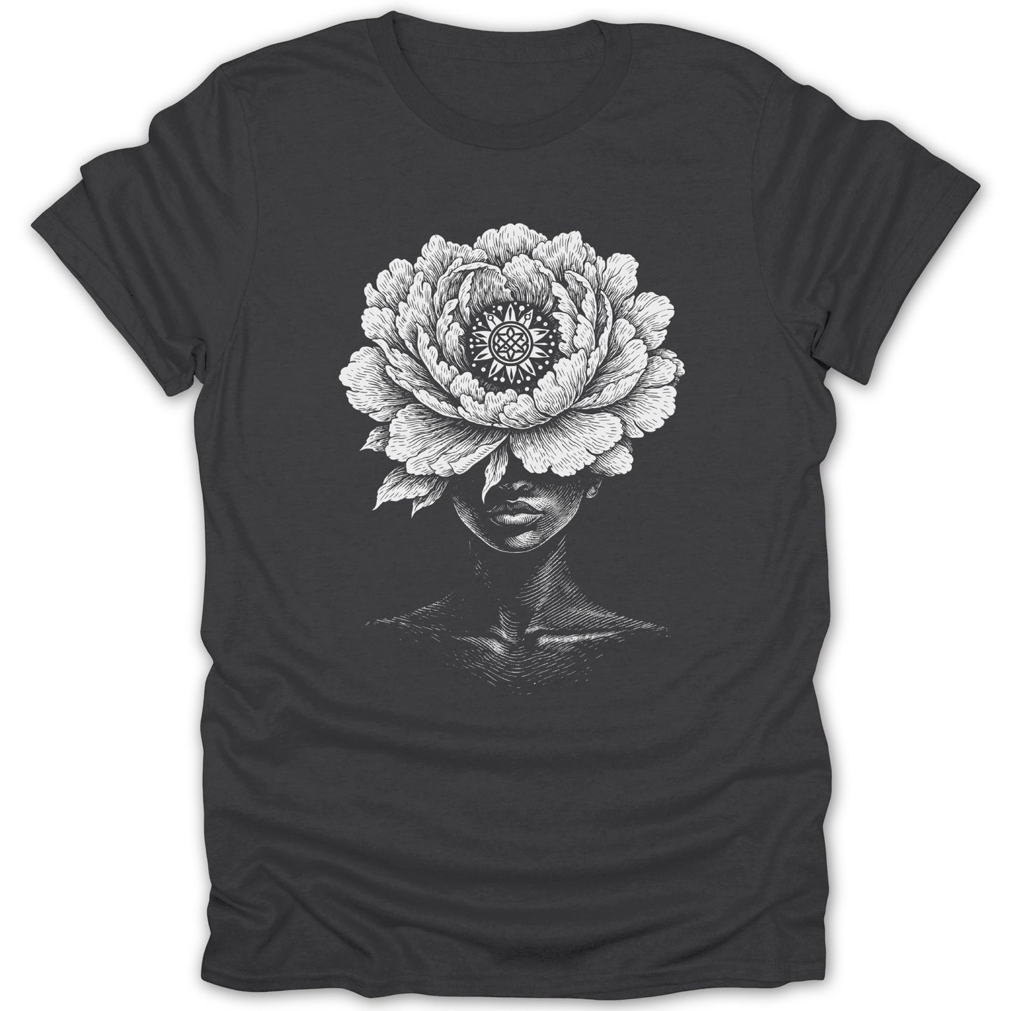 Mystical Peony Flower Head Woman Portrait Design product type