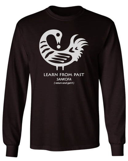 Sankofa Adinkra Learn From Past Long Sleeve Tee - Zion Threadz