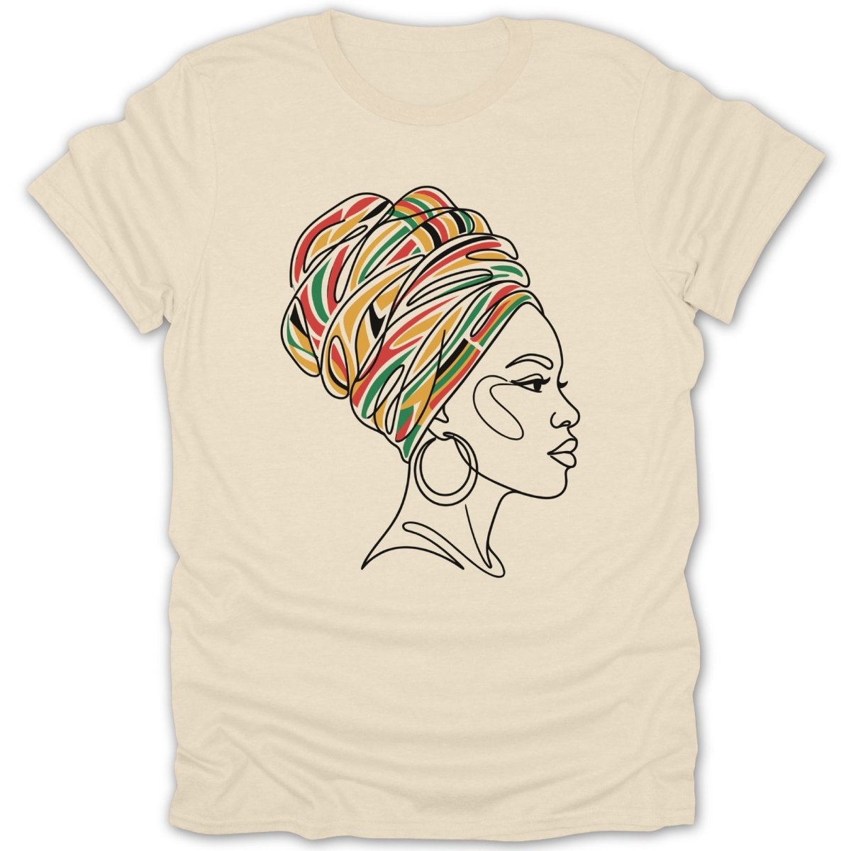 African Queen Abstract Head Wrap Tee - Zion Threadz