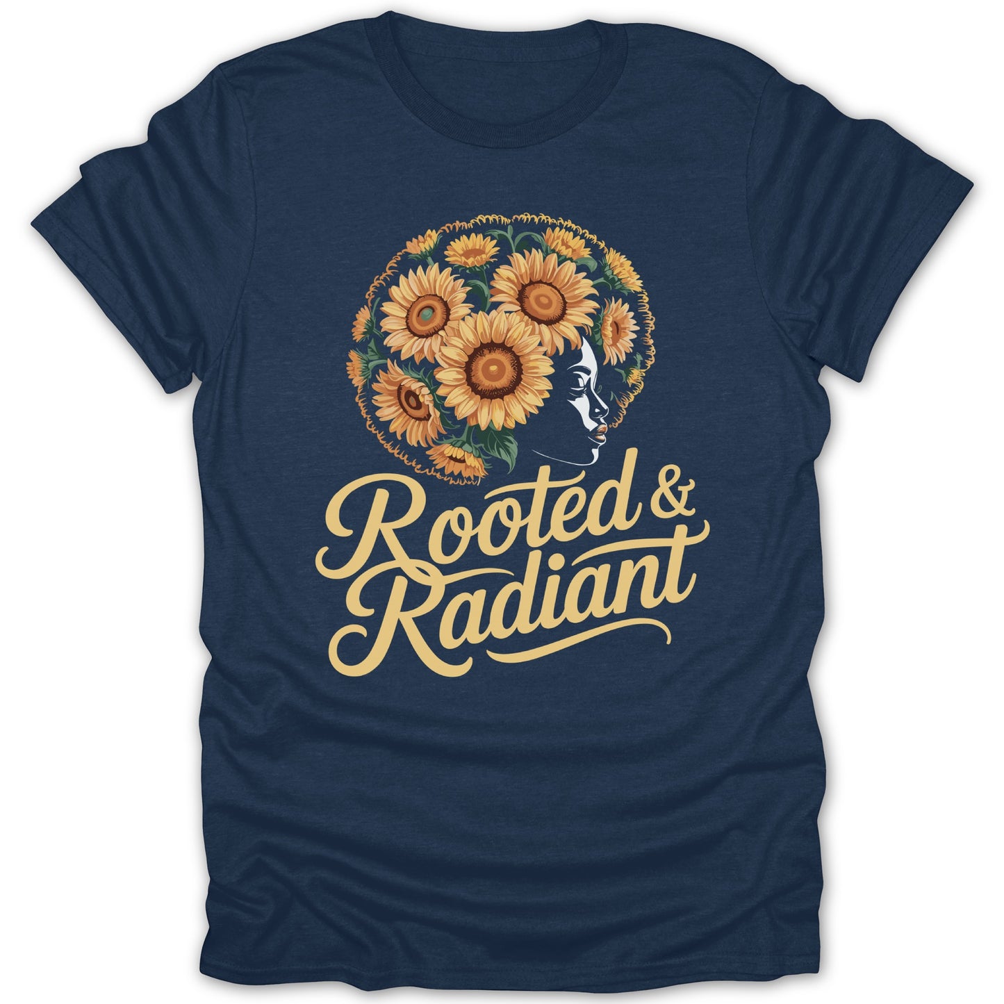 Rooted And Radiant Graphic Tee with Sunflowers Design