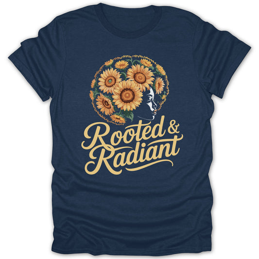 Rooted And Radiant Graphic Tee with Sunflowers Design
