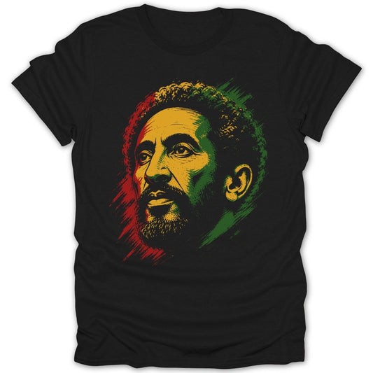Haile Selassie Portrait RGB Tee - Zion Threadz