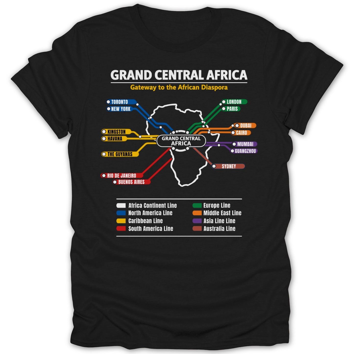 Grand Central Africa Graphic Map Tee Shirt
