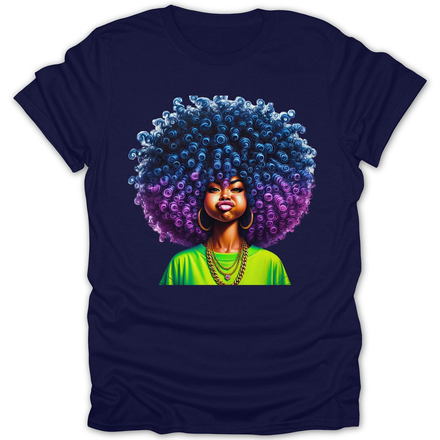 Afrocentric Bright Curl Design Graphic T-Shirt product type