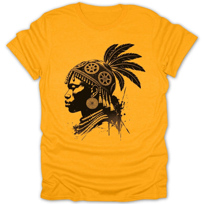African Warrior Profile Headdress Tee - Zion Threadz