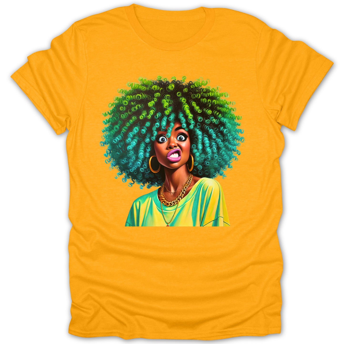 Vibrant Afro Hair Art Design Graphic T-Shirt product