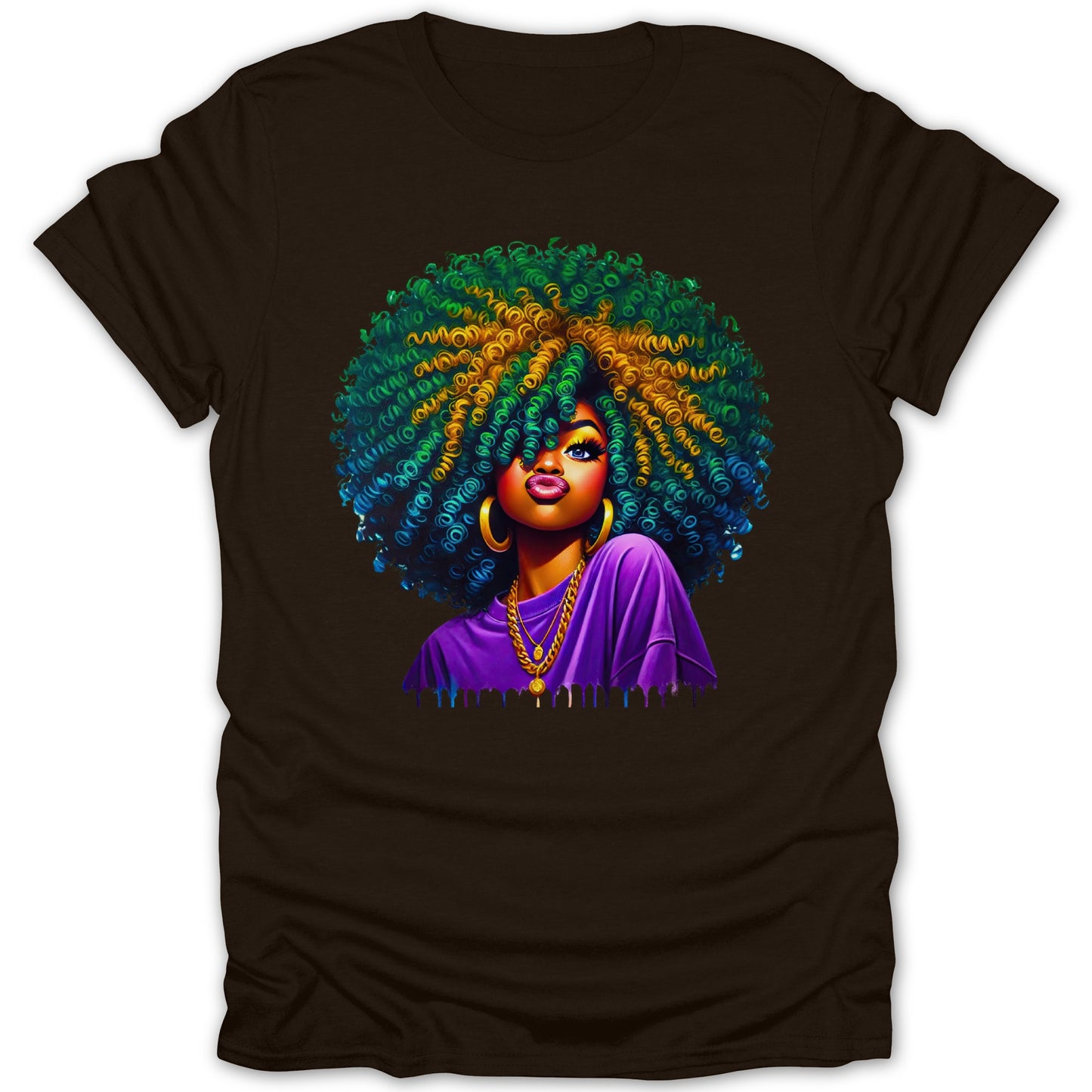 Vibrant Curly Hair Graphic Design T-shirt product