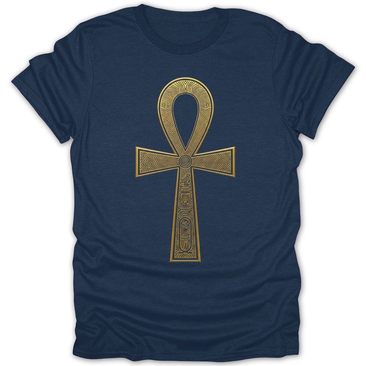 Golden Hieroglyphic Egyptian Ankh Tee - Zion Threadz