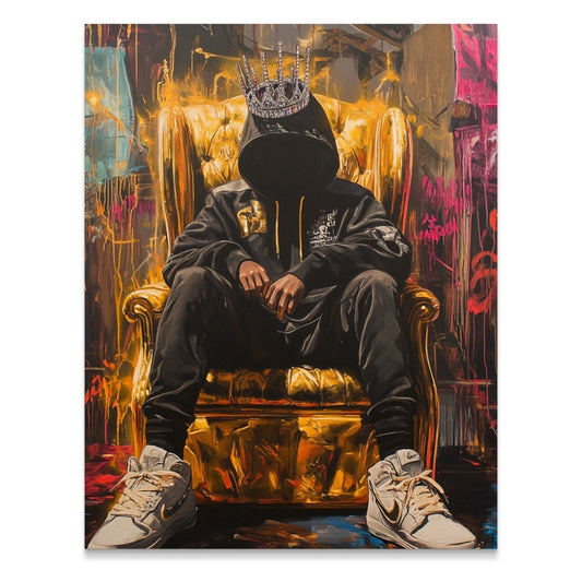 King Hooded on Throne Artistic Expression Digital Art Poster - Zion Threadz