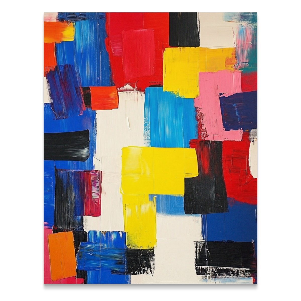 Modern Abstract Art Colors Square Block Design Poster - Zion Threadz