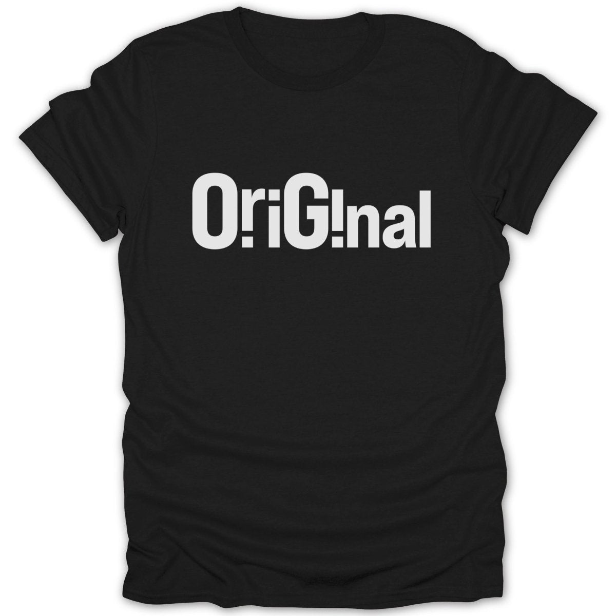 Black t-shirt with white "Original" text on the chest.