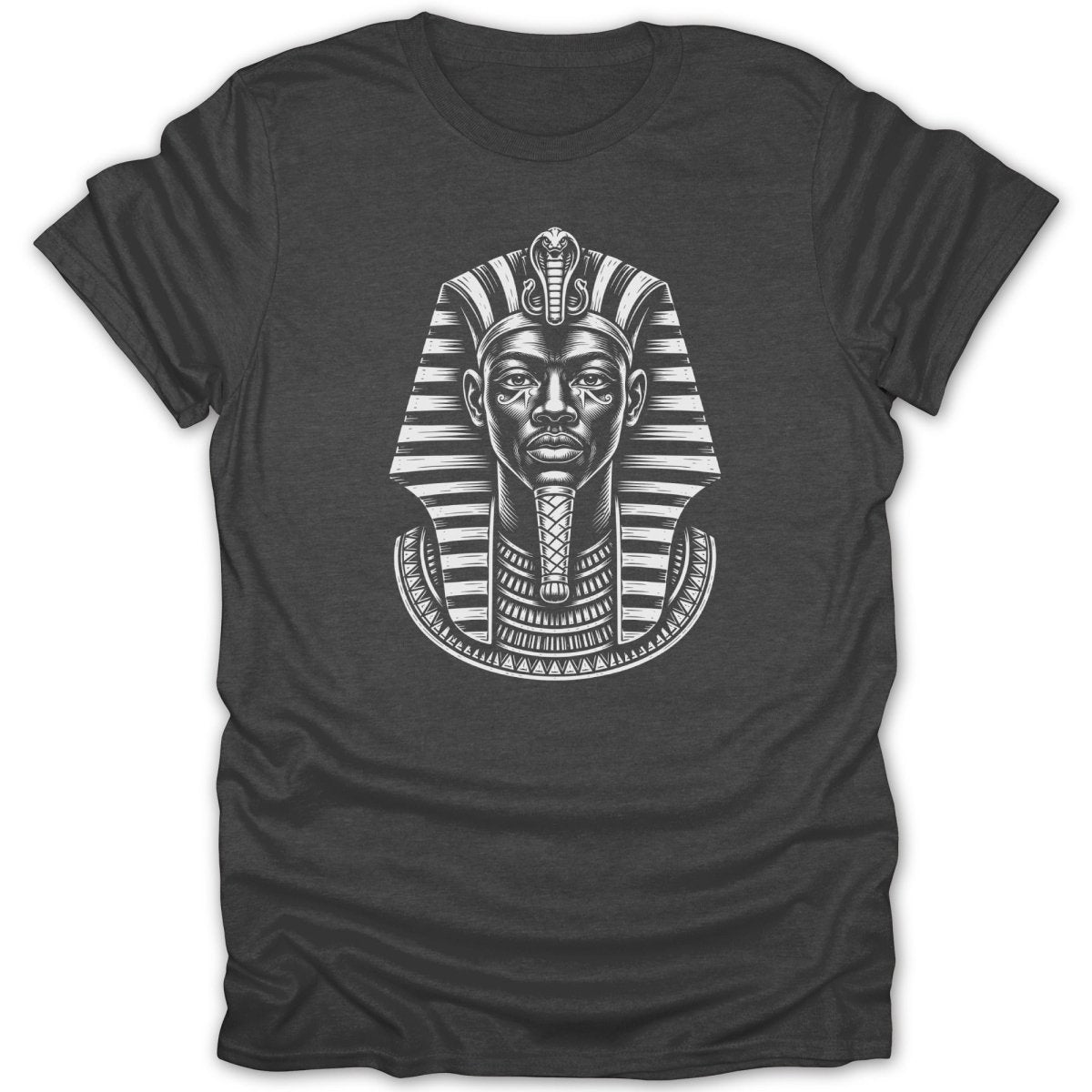 T-shirt with illustration of Egyptian pharaoh's face and headdress.
