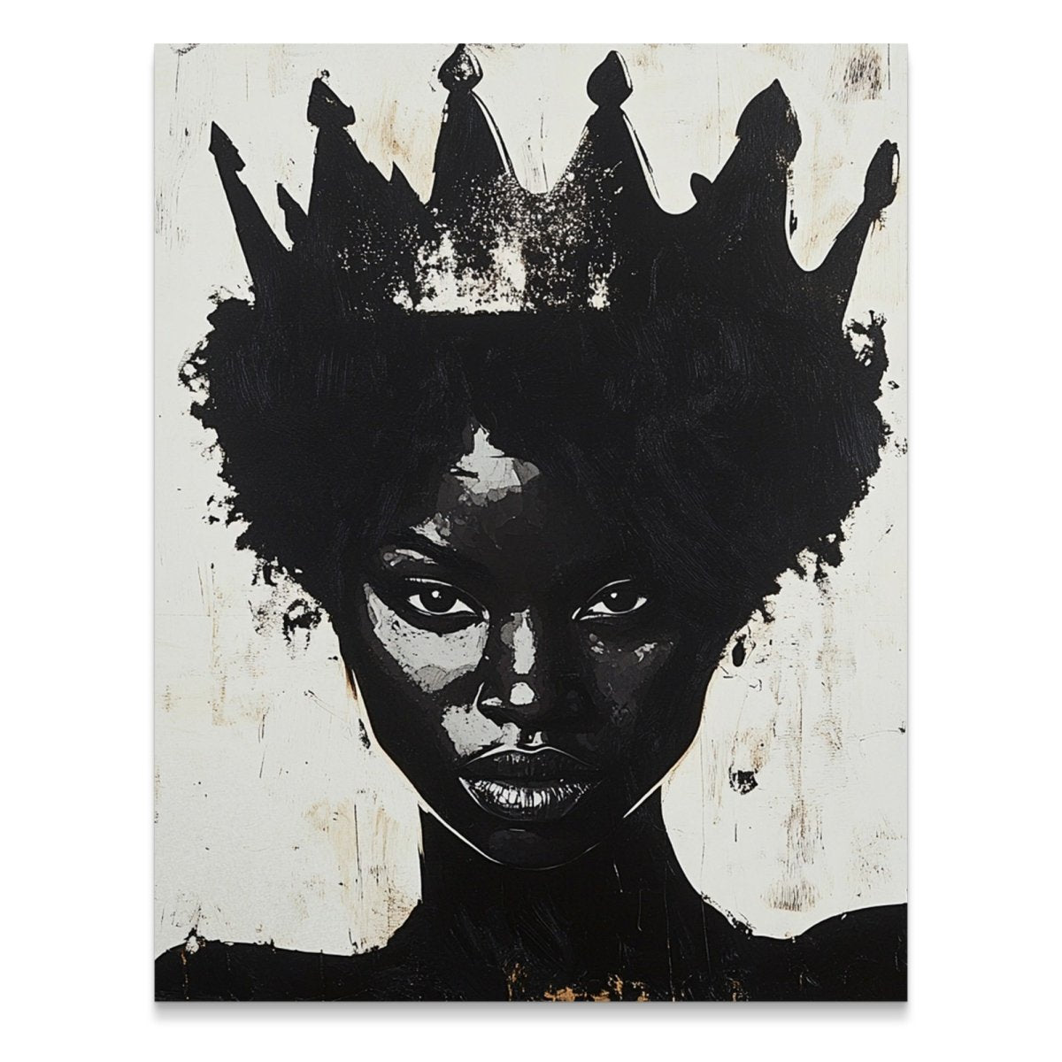 Powerful Queen Black and White Graphic Design Poster - Zion Threadz