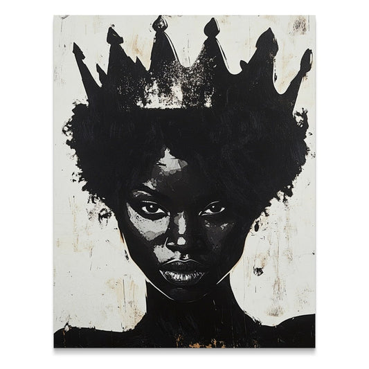 Powerful Queen Black and White Graphic Design Poster - Zion Threadz