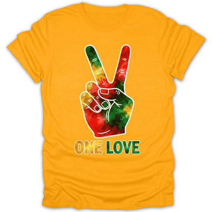 Rasta Peace Sign One Love Tee - Zion Threadz
