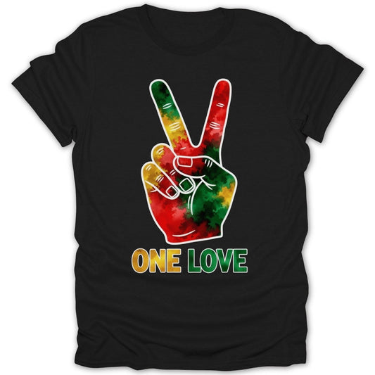 Rasta Peace Sign One Love Tee - Zion Threadz