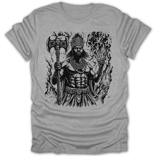 Shango God Of Thunder Yoruba In Black Tee - Zion Threadz