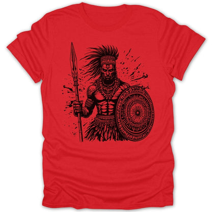 Tribal Warrior With Spear And Shield Tee - Zion Threadz