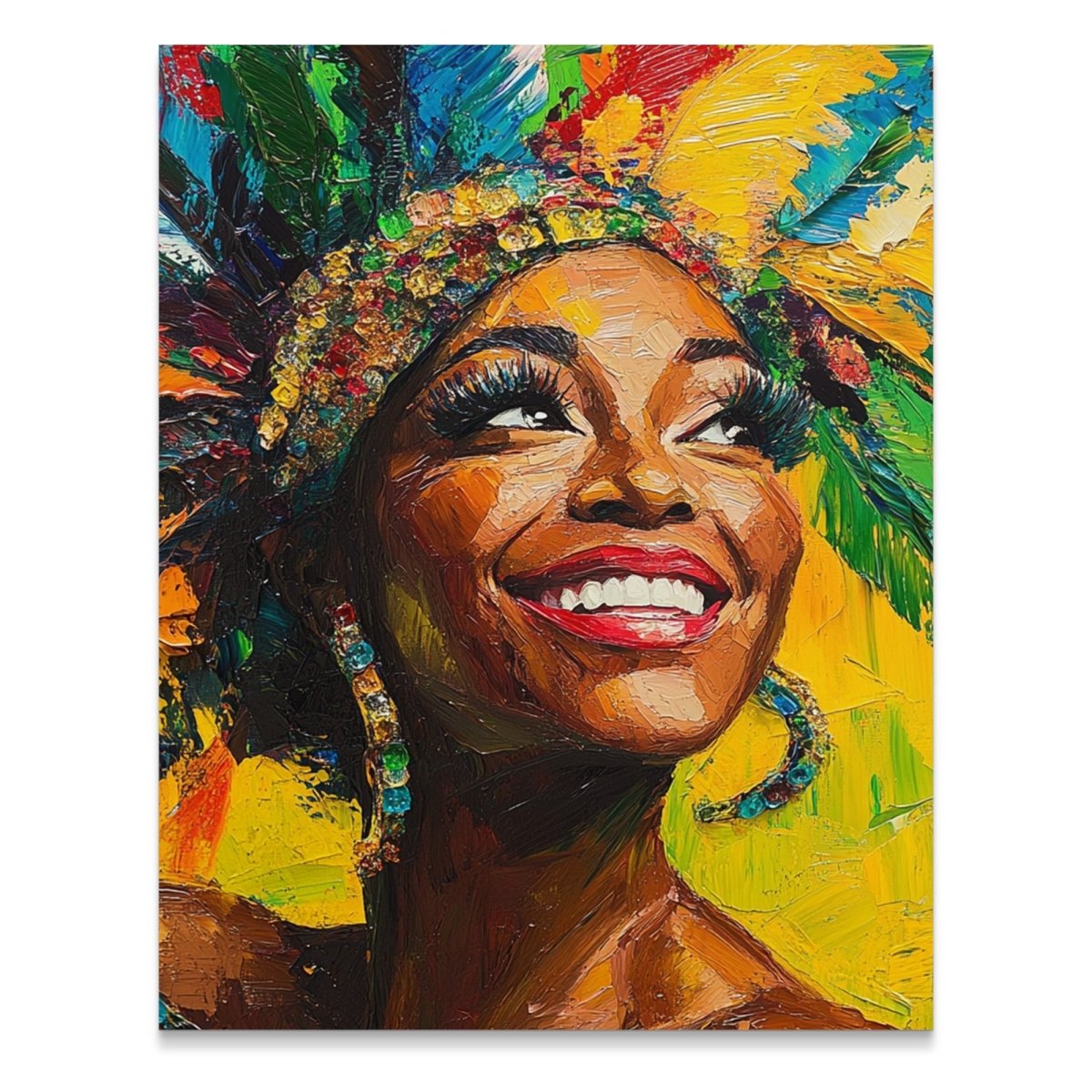Vibrant Portrait Smiling Woman Expressive Colorful Poster - Zion Threadz