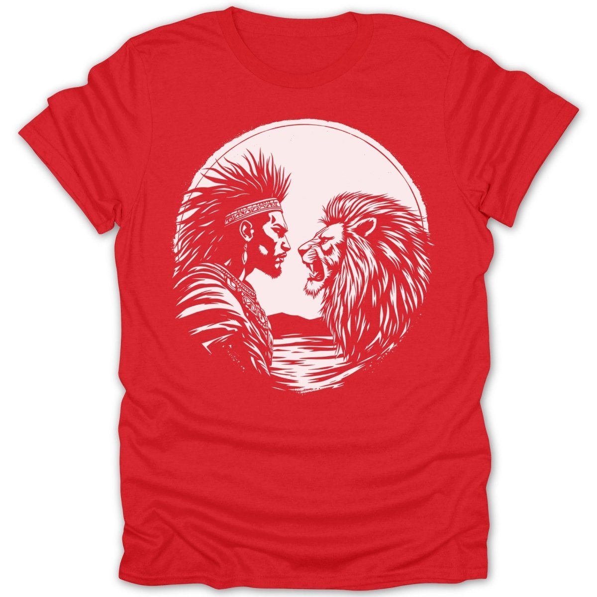 Warrior Lion Stare Black White Tee - Zion Threadz