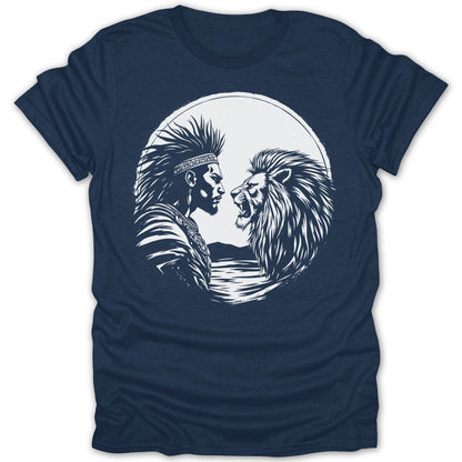 Warrior Lion Stare Black White Tee - Zion Threadz
